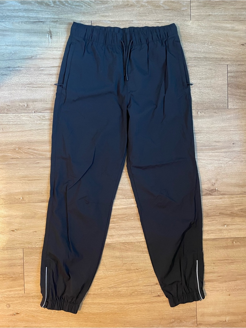 H&M Black Women’s Elastic Waist Jogger Pants with Reflective Trim